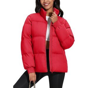 Women's Winter Down Puffer Jackets Stand Collar Zip Up Water Resistant Warm Padd